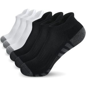 Breathable Athletic Ankle Socks - Cushioned Terry Sole Training Socks, Moisture-Wicking & Mesh Ventilated Sport Socks for Men