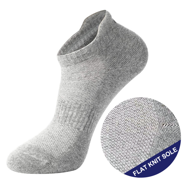 Combed Cotton Casual Socks for Men & Women – Breathable Short Ankle Sports Socks for All Seasons - Grey