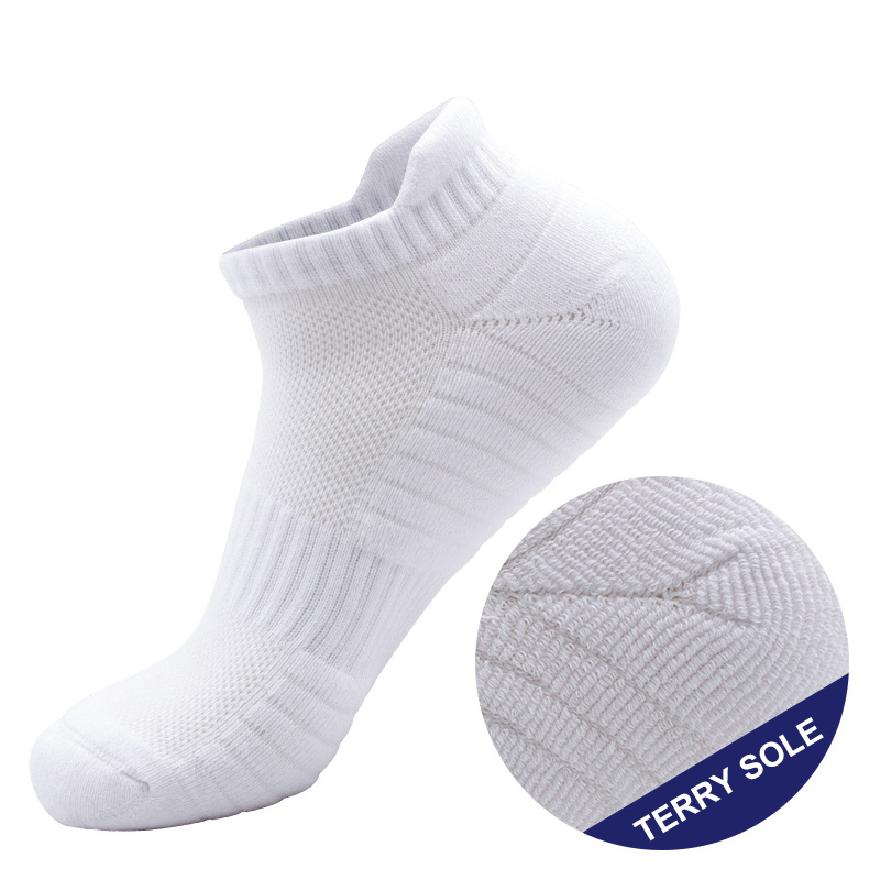 Combed Cotton Running Socks for Men & Women – Breathable Short Ankle Sports Socks for All Seasons - White