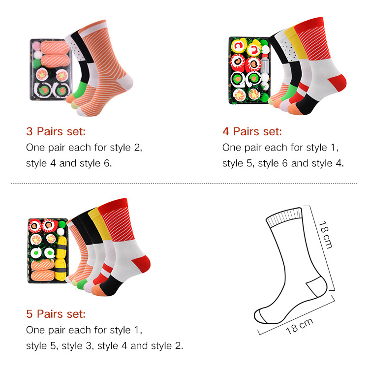 Funny Sushi Socks Set – Creative Mid-Calf Food Socks for Couples, Unique Valentine’s Day Gift Idea - SODVO