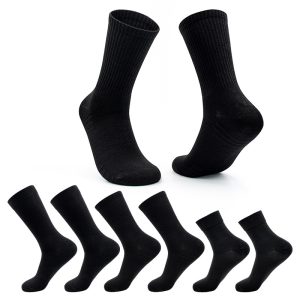 Men’s Business Crew Socks - High-Stretch Combed Cotton Dress Socks, Breathable, Sweat-Absorbing & Durable Design