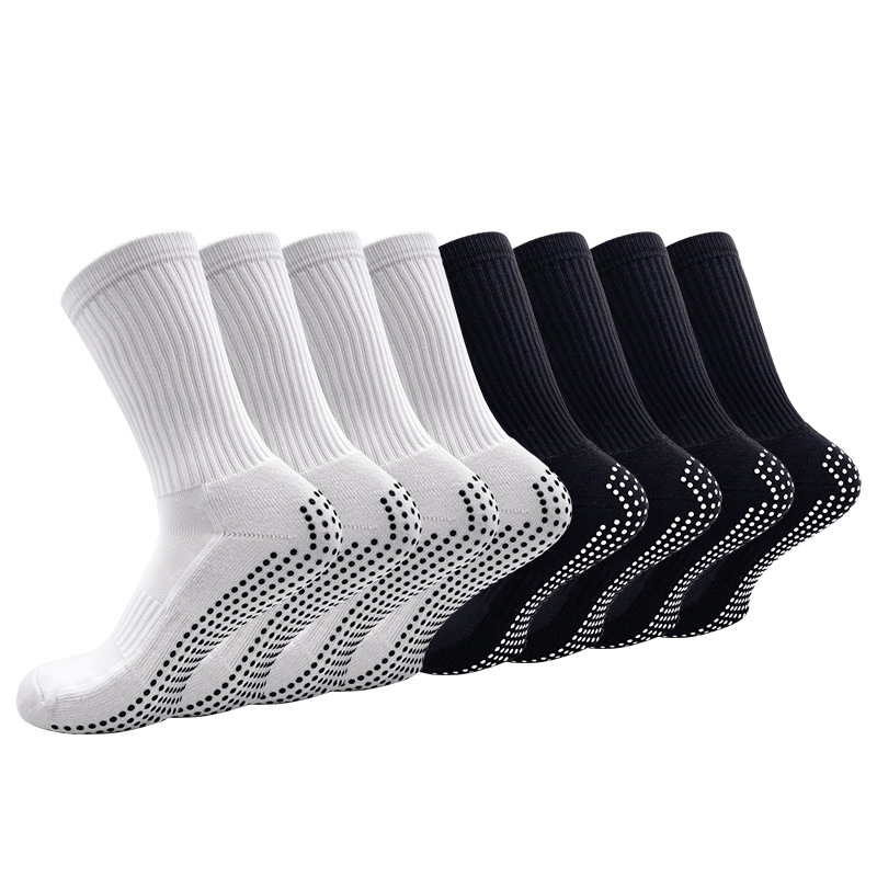 Men’s Non-Slip Grip Football Socks – Breathable Moisture-Wicking Terry Cushion Sports Socks, Shock-Absorbing & Durable Design