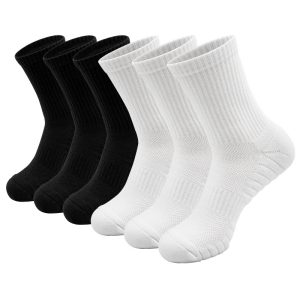 Men’s Performance Basketball Socks – Combed Cotton Thick Cushion Crew Socks, Moisture-Wicking & Anti-Friction Design