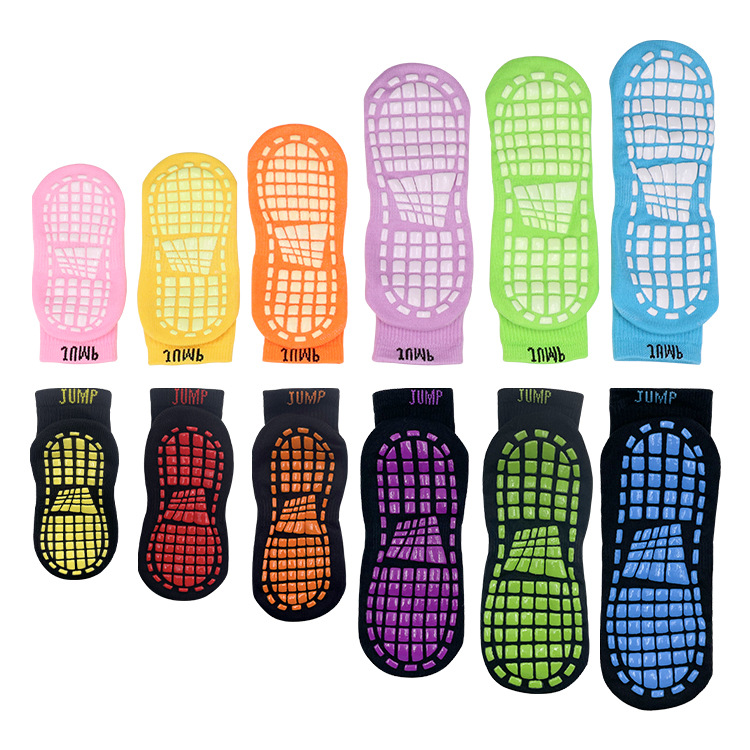 Non-Slip Trampoline Socks for Kids & Adults - Anti-Skid Grip Socks for Indoor Playgrounds, Home & Gym Use