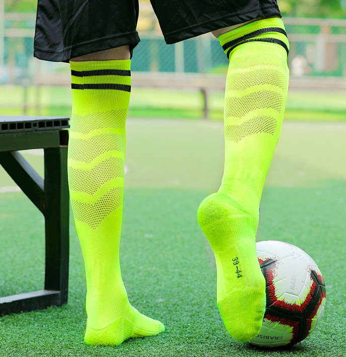 Professional Over-the-Knee Soccer Socks for Adults & Kids – Thick Terry Cushion, Anti-Slip, Moisture-Wicking Long Football Socks for Training & Match Play