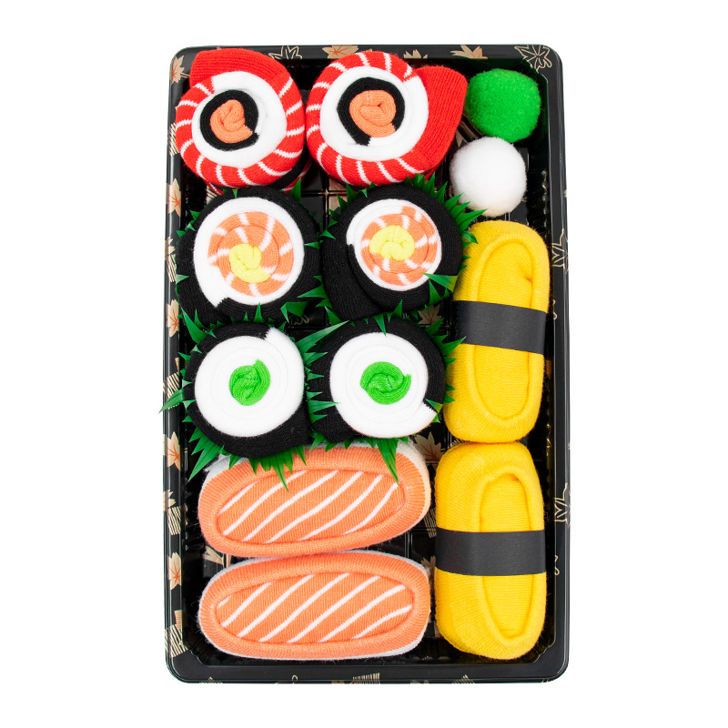 SODVO Creative Mid-Calf Sushi Socks – Food-Inspired Funny Socks Gift Set for Couples, Valentine’s Day Surprise Box