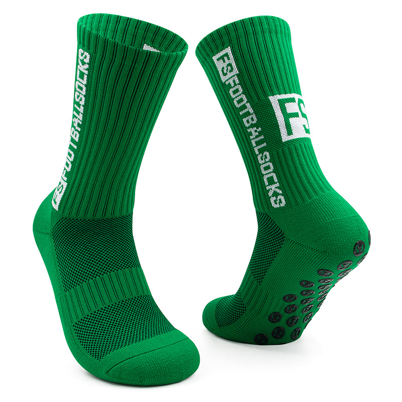 SODVO Men's Mid-Calf Soccer Socks – Thick Terry Cushion, Anti-Slip, Performance Sports Socks - Dark Green