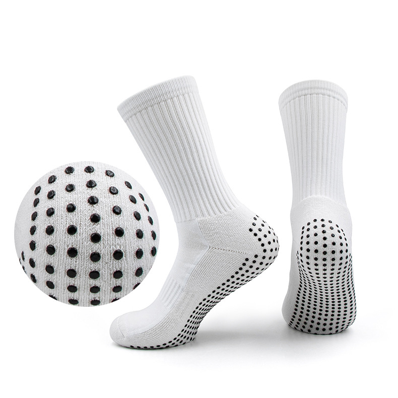 SODVO Men’s Non-Slip Grip Football Socks – Breathable Moisture-Wicking Terry Cushion Sport Socks, Shock-Absorbing & Durable Design