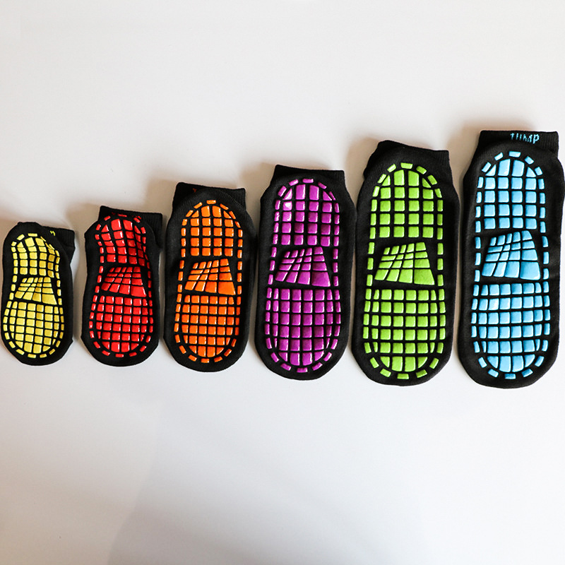 SODVO Non-Slip Trampoline Socks for Kids & Adults - Anti-Skid Grip Socks for Indoor Playgrounds, Home & Gym Use