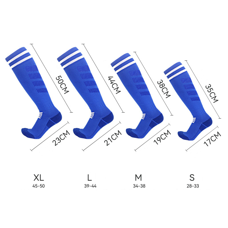 SODVO Professional Long Soccer Socks – Thick Terry Cushion Over-the-Knee Football Socks, Anti-Slip & Moisture-Wicking Sports Socks for Adults & Kids