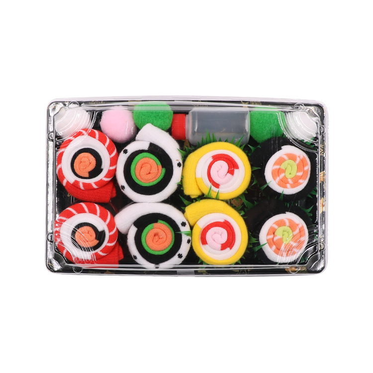 SODVO Sushi Socks Gift Box – Creative Food-Themed Mid-Calf Socks for Couples, Perfect Valentine’s Day Surprise