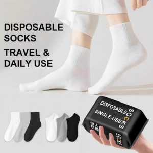 Single-Use Daily Disposable Socks – Hygienic No-Wash Socks for Travel, Gym & On-the-Go Use