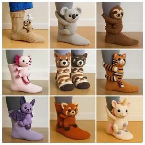 Animal Graphic Crew Socks (1)