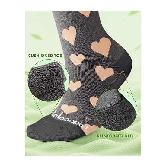 Bamboo Viscose Compression Socks for Women Men 2 Pairs 15-20mmHg Knee High Compression Socks2