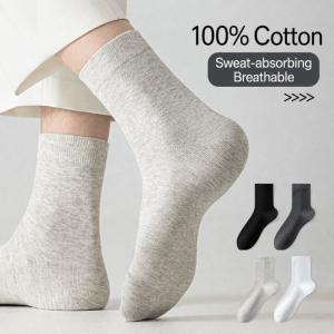 Breathable Cotton Crew Socks for Men – Summer & Spring