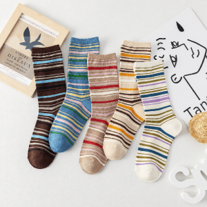 Casual Breathable Cotton Crew Socks for Women