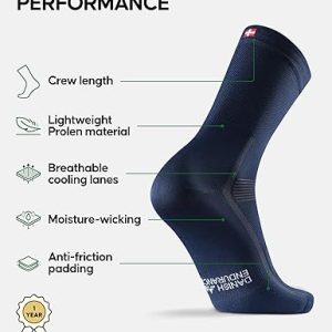 Crew Cycling Socks – Breathable Fast-Dry Bike Socks with Cushioned Sole for Men & Women2