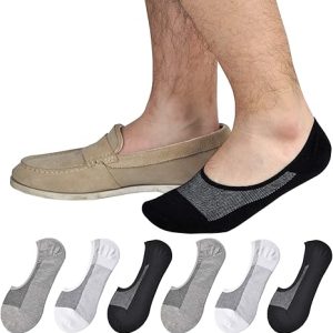 Men's No Show Socks, Loafer Sneakers Low Cut Cotton Socks With Non Slip Grips1