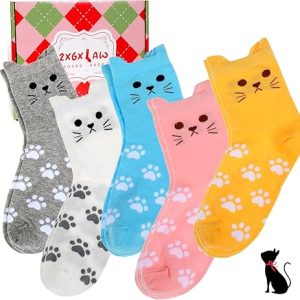 Women's Cat Socks Colorful Cute Funny Crew Socks1