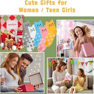 Women's Cat Socks Colorful Cute Funny Crew Socks2