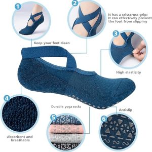 Yoga Socks for Women, Pilates Socks Non Slip Grip Socks2
