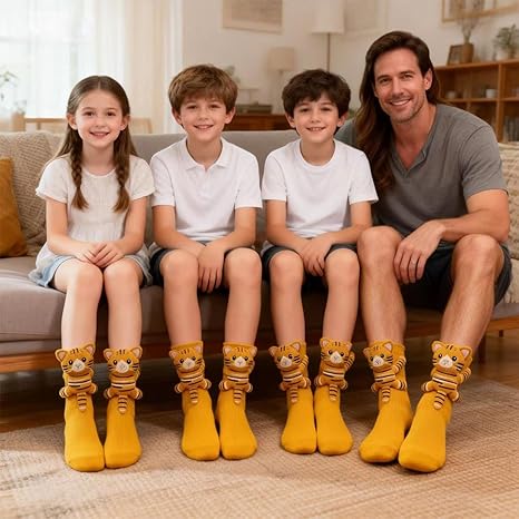 Animal Cotton Grip Socks Family Pack2