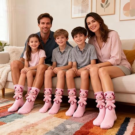 Animal Cotton Grip Socks Family Pack3