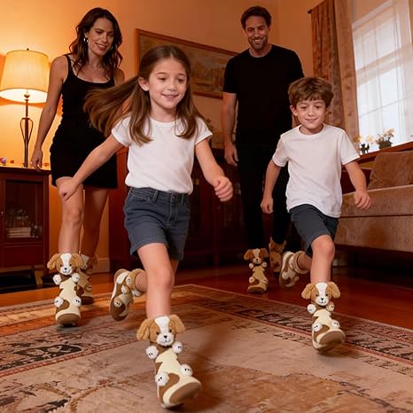Animal Cotton Grip Socks Family Pack4