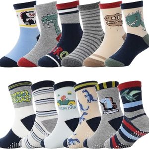 Boys Non-Slip Cotton Crew Socks2 Boys Non-Slip Cotton Crew Socks2