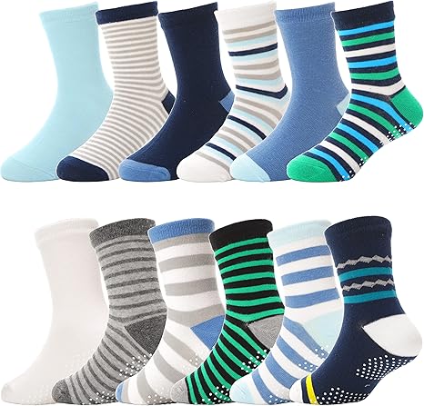 Boys Non-Slip Cotton Crew Socks3