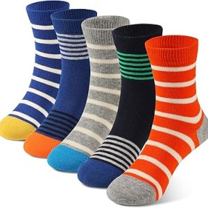 Boys Striped Crew Dress Socks1