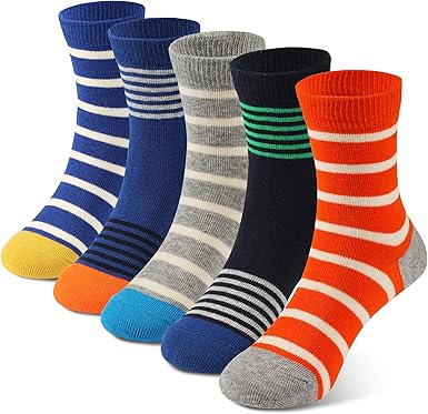 Boys Striped Crew Dress Socks1