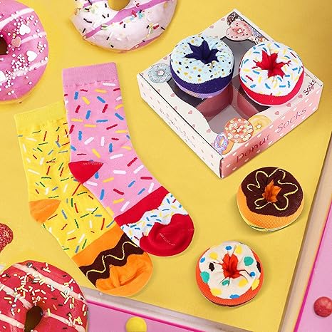 Funny Donut & Macaron Socks Gift Box3