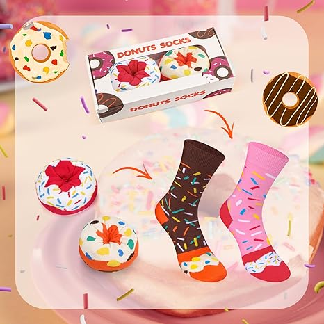 Funny Donut & Macaron Socks Gift Box4