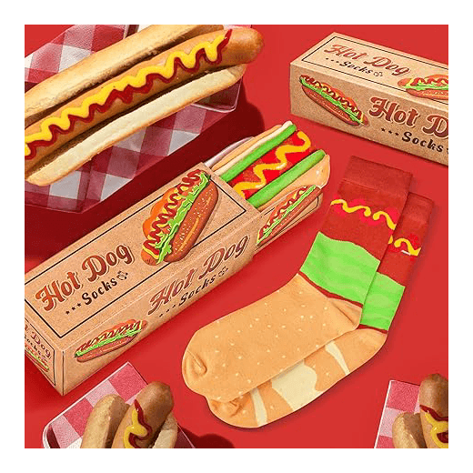 Funny Hot Dog Socks Gift Box2