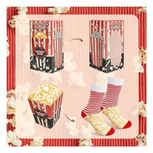 Funny Popcorn Socks Gift Box1