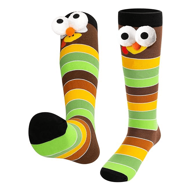 Funny Thanksgiving Turkey Crew Socks3