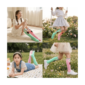 Girls Knee High Cartoon Socks2 Girls Knee High Cartoon Socks2
