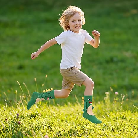 Kids Dinosaur Holding Hands Crew Socks3