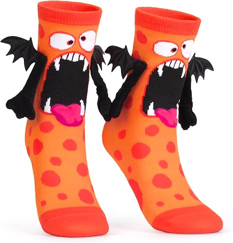 Kids Funny Monster Magnetic Crew Socks3