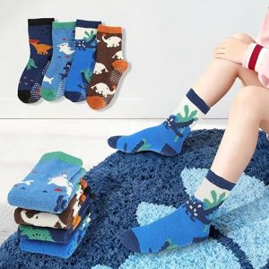 Kids Fuzzy Slipper Socks with Grips2