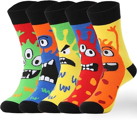 Men’s Funny Cartoon Crew Socks1
