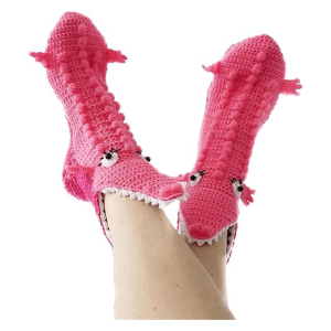 Novelty Crocodile Knit Floor Socks2 Novelty Crocodile Knit Floor Socks2