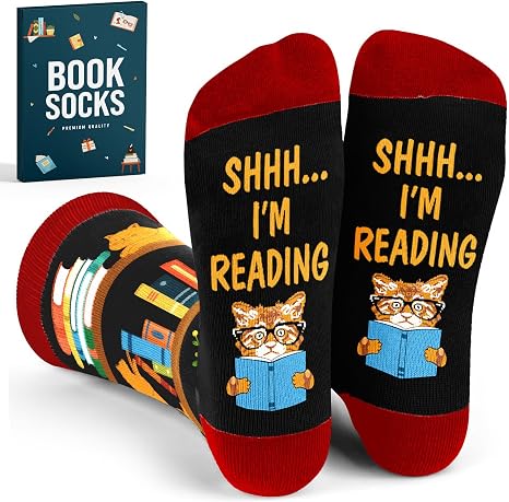 Women’s Book Lover Reading Socks1