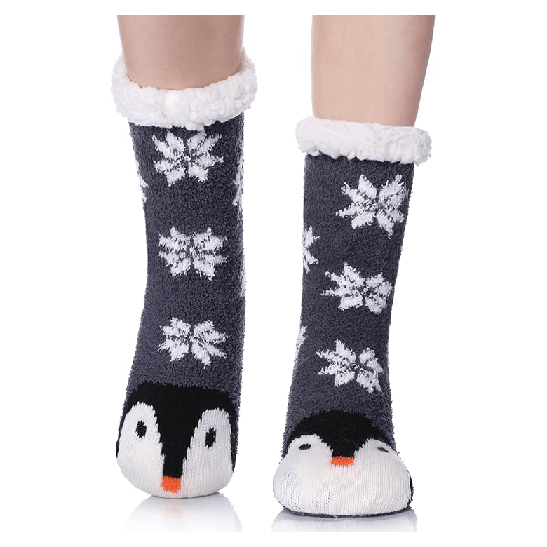 Women’s Cartoon Animal Fuzzy Slipper Socks3