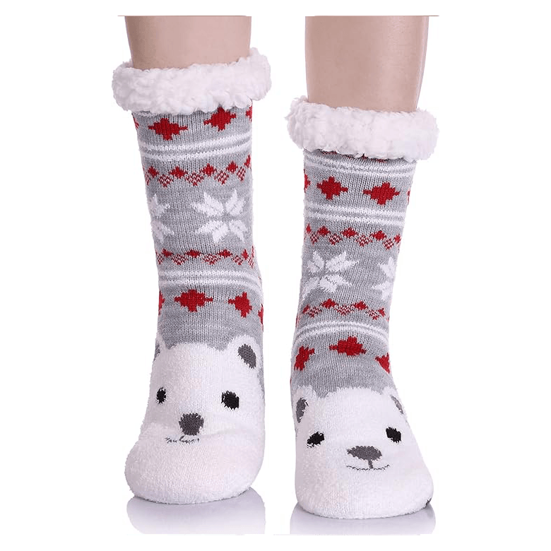 Women’s Cartoon Animal Fuzzy Slipper Socks4