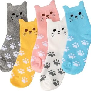 Women's Cat Socks Colorful Cute Funny Crew Socks1