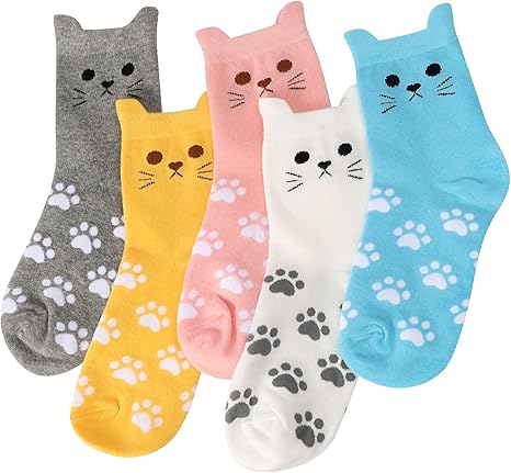 Women's Cat Socks Colorful Cute Funny Crew Socks1