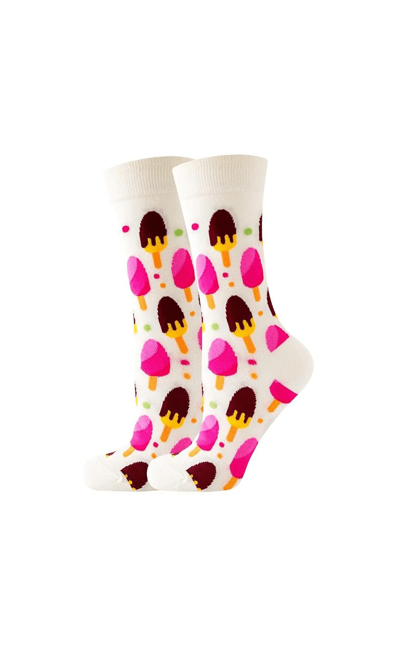 Women’s Colorful Funky Crew Socks4
