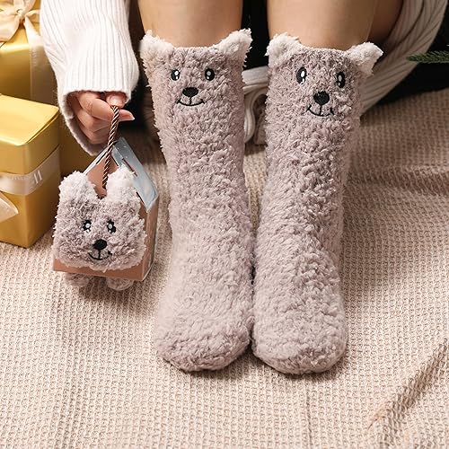 Women’s Cozy Animal Fuzzy Socks Gift Set - Image 4